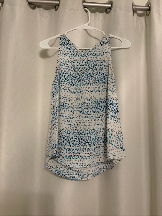 Apt. 9 Tops - Apt 9. White Sleeveless Printed Tank Top with Blue & Teal Speckle petite small